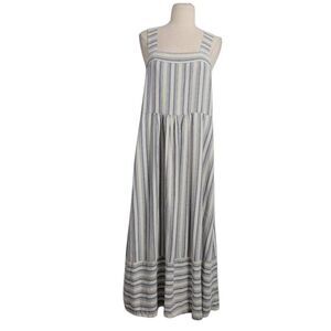 Patagonia Striped Midi Dress - Blue and White